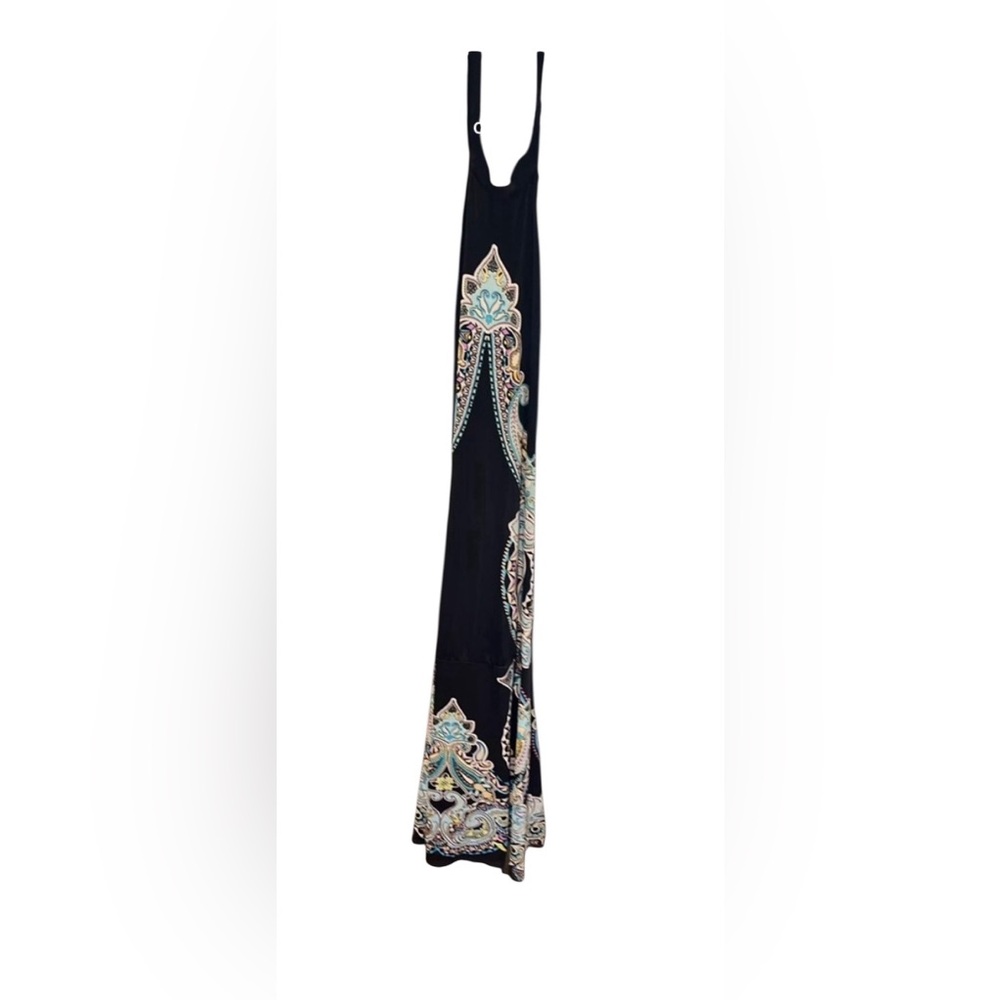 Ladies Maxi Dress Size XS Black/Turquoise - Picture 3 of 8